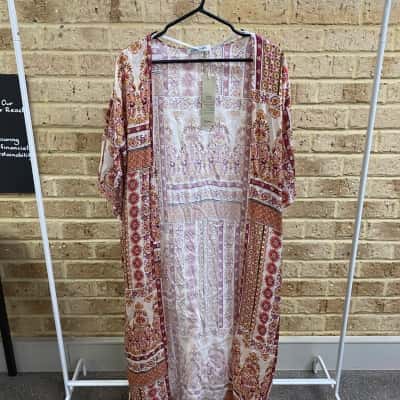 Forever New Womens PIA LONGLINE PRINT KIMONO Size One Size 