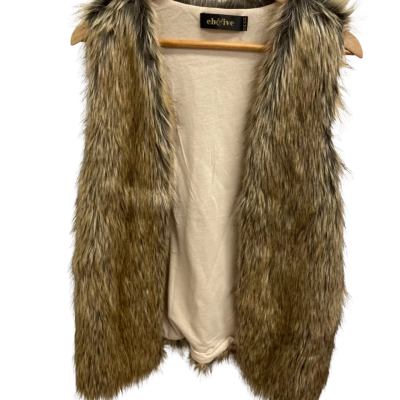  eb&ive Women’s Gorgeous Faux Fur Vest Jacket  Brown One Size