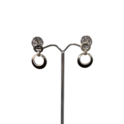 Drop Earrings Polished Black Accents 