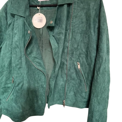You + All Women's  Size 18 Biker Jacket Green 