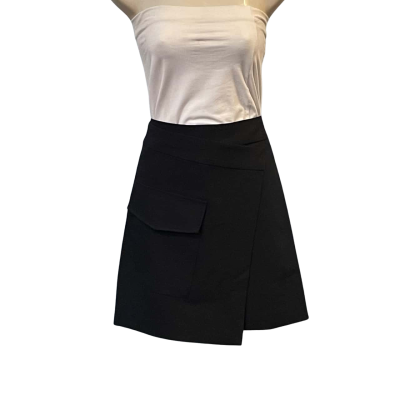 Decjuba Womens  Size 12 Asymmetrical Hemline Skirt / High Waist Skirt / Midi Skirt Black  