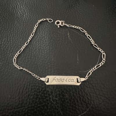  Silver 925 Womens Bracelet Engraved with Jessica