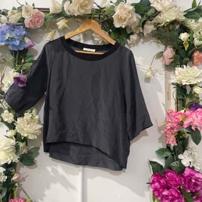 Mesop Melbourne, Size 1(8) Grey Silk Top