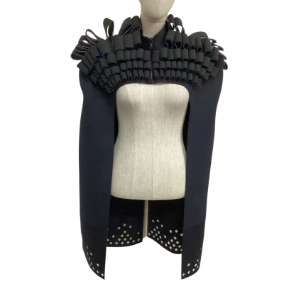  Statement Neoprene Cape Size One Size Black  / Navy Blue 