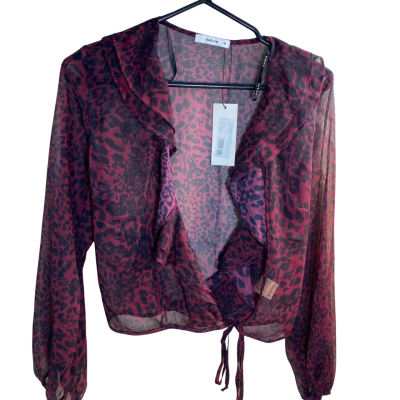 Sheike Womens  Size 10 Hyper Animal Blouse 