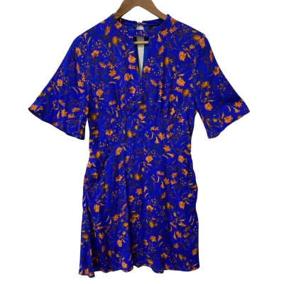Oxford Womens  Size 8 Floral Dress Blue / Orange 