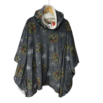 Harry Potter Size M Grey / Pattern Fleece Hooded Blanket Oodie