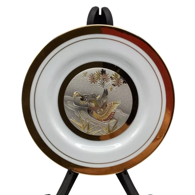 Vintage Chokin 15cm Decorative Plate c1980’s Made in Japan - Stand Not Included (BRICA Shelf)