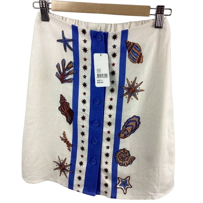 Sportsgirl Linen Shells Skirt - Cream Size 4