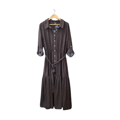 City Chic Size M Casual Dress Black/Brown/Multicoloured/Striped BNWT