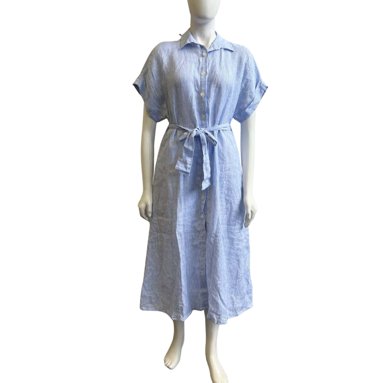 BNWT Kookai Womens Size 40 Linen Stripe Shirt Dress Blue/White(s) - New  With Tags | Salvos Stores