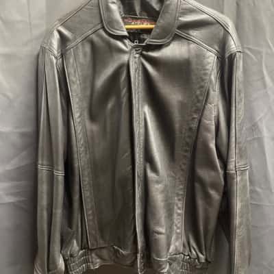 Atelier Mens Size L Black Leather Jacket