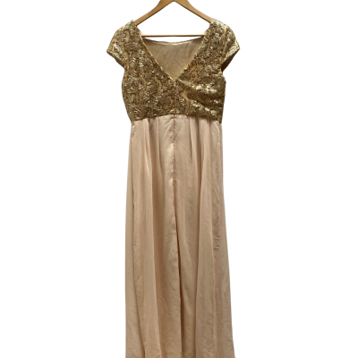 London Dress Company Womens  Size 14 Beige / Gold 