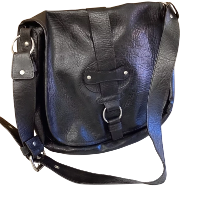 Jacqui-E Leather-Look Dark Brown Shoulder Bag