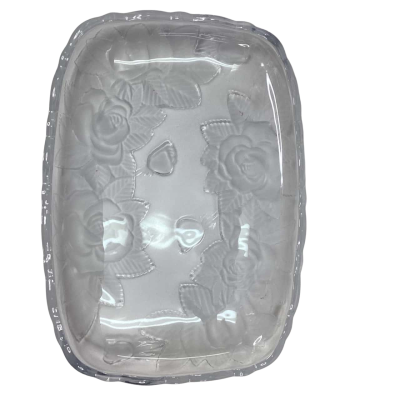 Vintage Studio Nova winter rose frosted glass serving tray