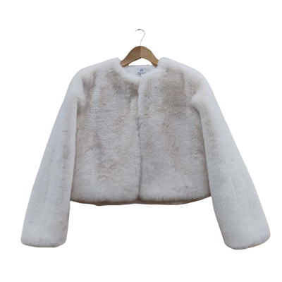 Pink Diamond Womens Size S Fur Coat Cream (11)