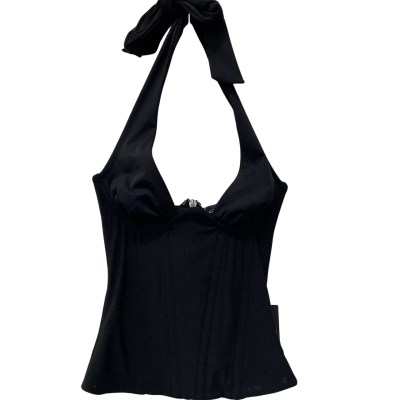 White Fox Women's  Size XXS Halter Neck Top /corset black  