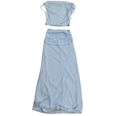 BNWT Here Comes The Sun Blue Crochet Top & Skirt Size 8