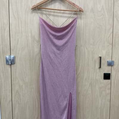 Luvalot Womens Size 12 Formal Midi Dress Pink  