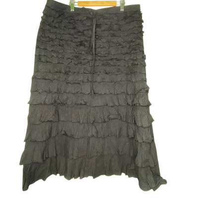 Imagine Fashion Womens  Size M Ruffled Hemline Skirt Black  