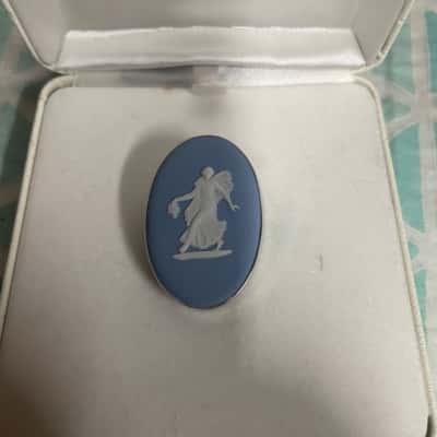 Wedgewood Womens Blue Jasper Brooch