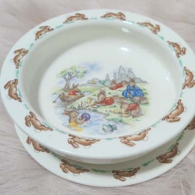 Royal Doulton Bunnykins children's bowl and plate