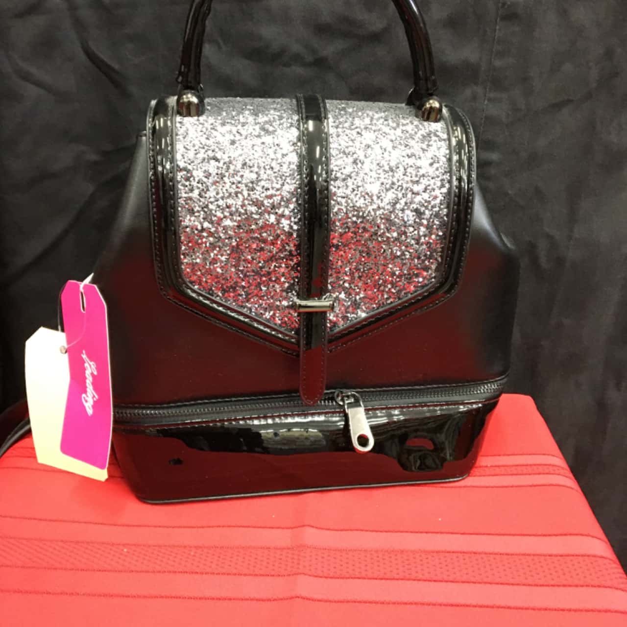 black and silver backpack