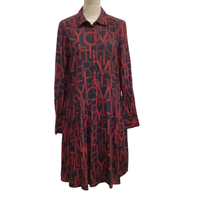 Tommy Hilfiger Womens  Size S Long Sleeve Dress Black  / Red 