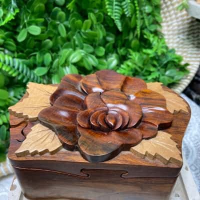 Enigmatic Wooden Puzzle Trinket Box