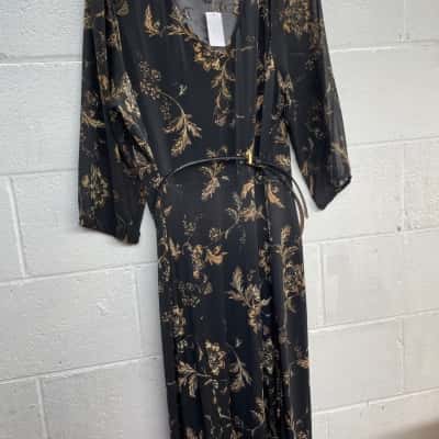 Jacqui-E Womens  Size XL Black  / Brown dress