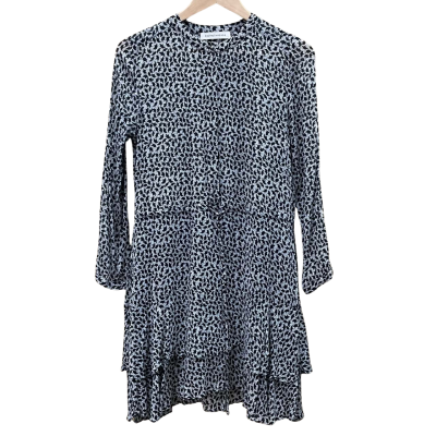 Skin and Threads Womens Size 1 Black/White Pattern Midi Dress 