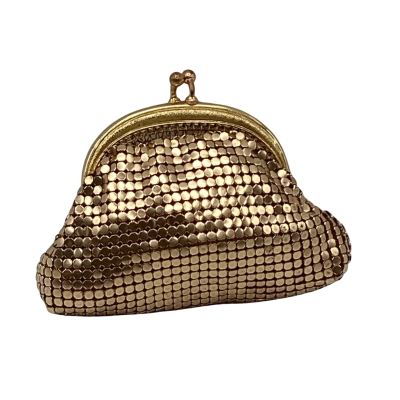Vintage Womens Gold Mesh Coin Purse 8x7cm (SHWP)
