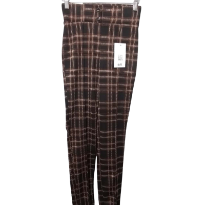 Dotti Womens Size 6 High Waisted Pants / Skinny Leg Pants Black  / Brown 