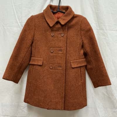Irish Tweed Kids Size 2 - 3 Jacket Brown All Wool
