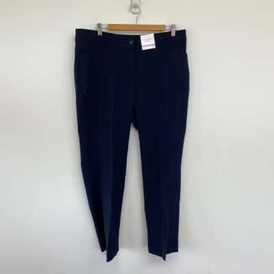 Autograph Navy Blue Two Way Stretch Short Length Pants  Size 14 