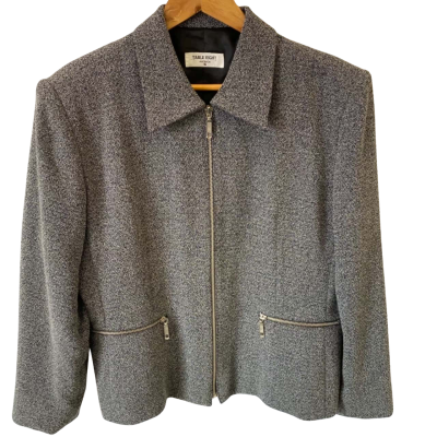 Table Eight Womens Size 16 Zip-Front Blazer Grey 