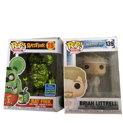 Rat Fink and Brian Littrell figures