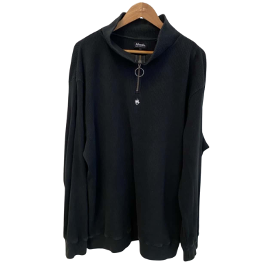 Afends Mens  Size L Quarter Zip Jumper Black  