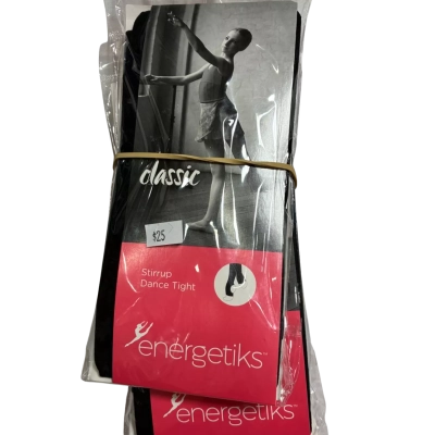 Energetiks, Kids, Size M, 3 pack of black stirrup dance tights