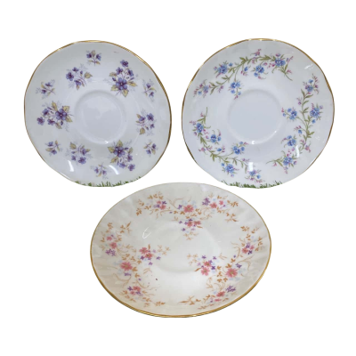 Duchess Bone China Tea Saucers x3