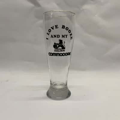 Vintage ‘I love booze and my Holden Commodore’ beer glass