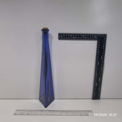 Cobalt Blue Glass Cork Topped Bottle Mde in Spain 20cl Vase 