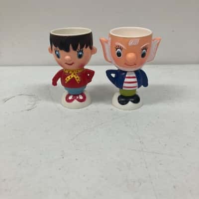 Vintage 1960’s? Noddy ‘Big Ears’ + ‘Noddy’ Egg Cups 