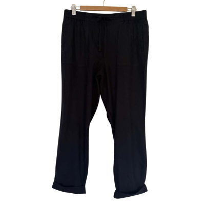 Sportscraft   Linen Blend Ankle Length  Cuffed Pant.   Size 12 Navy 