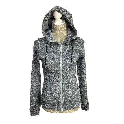 Superdry Womens  Size 6/34 Slim Fit Grey Knit Hooded Jacket 