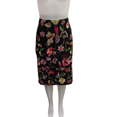 David Lawrence Womens  Size 16 A-Line Skirt Black  / Multicoloured 