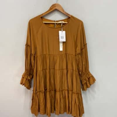Mustard Seed Womens Size M Mini Dress Mustard Original Price $79.95