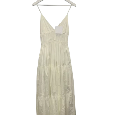 Pasduchas Womens  Size 10 Midi Dress White 