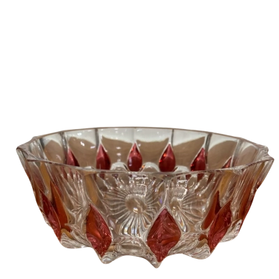 Ruby red crystal serving bowl 