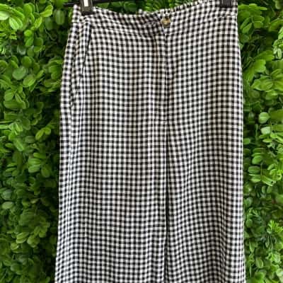 Sportsgirl Womens  Size 6 Wide Leg Pants Black  / Checked / White 